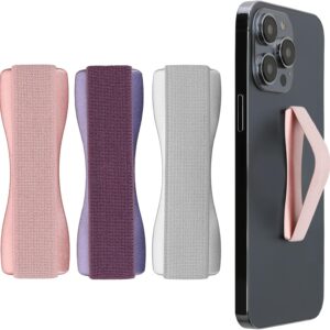 kwmobile finger holder for smartphone - Finger grip for phone - Self-adhesive finger holder - Set of 3 - In blackberry/rose gold/silver